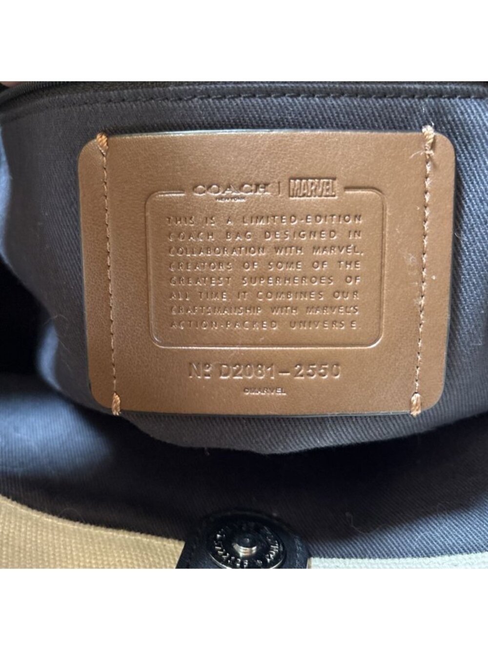 Coach Black Widow Large Tote Bag Marvel x Coach - Picture 8 of 16